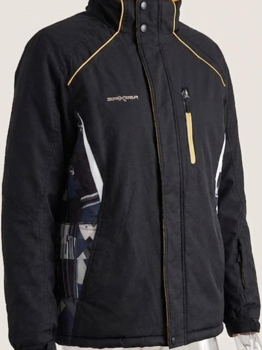 ZeroXposur Black Ski Jacket with Yellow Trim